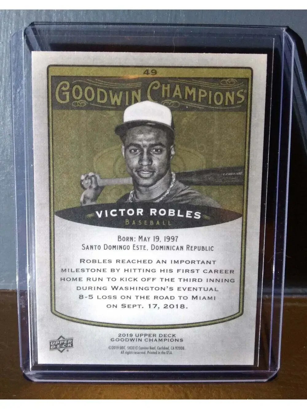 2019 Upper Deck Goodwin Champions Victor Robles #49 Baseball Card